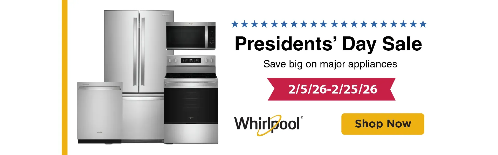 WHIRLPOOL PRESIDENT'S DAY SALE